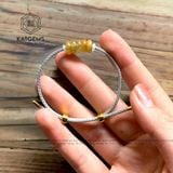  Vòng Dây Cáp Ngũ Điếu Thạch Anh Tóc Vàng (Kim, Thổ) 150525-41 
