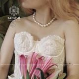  Vòng Cổ Ngọc Trai Thô Tự Nhiên ~10Ly Móc Bạc 