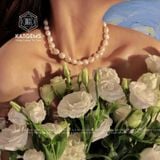  Vòng Cổ Ngọc Trai Thô Tự Nhiên ~10Ly Móc Bạc 