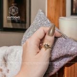  Nhẫn Vàng 10K Bà Hồ Ly Thạch Anh Tóc Tóc Đen (Thuỷ, Mộc) 