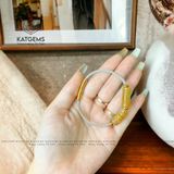  Vòng Dây Cáp Ngũ Điếu Mix Lu Thống Chạm Kim Tiền Đá Thạch Anh Tóc Vàng (Kim, Thổ) 