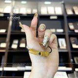  Vòng Dây Cáp Ngũ Điếu Mix Lu Thống Chạm Kim Tiền Đá Thạch Anh Tóc Vàng (Kim, Thổ) 