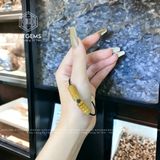  Vòng Dây Cáp Ngũ Điếu Mix Lu Thống Chạm Kim Tiền Đá Thạch Anh Tóc Vàng (Kim, Thổ) 