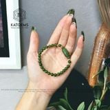  Vòng Đơn Ngọc Bích 6Ly Mix Lu Thống Chạm Kim Tiền Và Charm Bi Vàng Trang Sức (Không Kén Mệnh) 