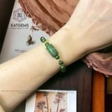  Vòng Đơn Ngọc Bích 6Ly Mix Lu Thống Chạm Kim Tiền Và Charm Bi Vàng Trang Sức (Không Kén Mệnh) 