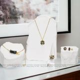  Nhẫn Cỏ Bốn Lá Thạch Anh Tóc Xanh Vàng Trang Sức (Hỏa, Mộc) 