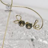  Khuyên Tai Vàng Trang Sức Thạch Anh Tóc Xanh (Mộc, Hoả) 