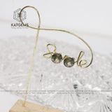  Khuyên Tai Vàng Trang Sức Thạch Anh Tóc Xanh (Mộc, Hoả) 