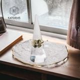  Nhẫn Cỏ Bốn Lá Thạch Anh Tóc Xanh Vàng Trang Sức (Hỏa, Mộc) 