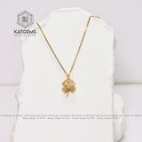  Bộ Trang Sức Vàng Phong Thuỷ Cỏ Bốn Lá Thạch Anh Tóc Vàng Vàng 10k (Thổ, Kim) 