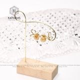  Bộ Trang Sức Vàng Phong Thuỷ Cỏ Bốn Lá Thạch Anh Tóc Vàng Vàng 10k (Thổ, Kim) 
