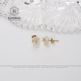  Khuyên Tai Vàng Trang Sức Đá Moon (Thuỷ, Kim) 