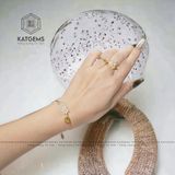  Nhẫn Cỏ Bốn Lá Đá Moon Vàng 10K (Thủy, Kim) 