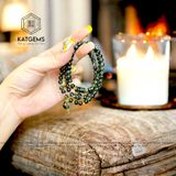  Chuỗi Vòng Thạch Anh Tóc Xanh 6ly Túi Tiền Kim Bảo Mix Hồ Ly, Ngũ Điếu Và Charm Vàng Trang Sức (Mộc, Hỏa) 1-124004 