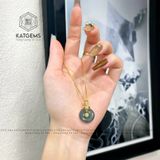  Mặt Dây Chuyền Đồng Điếu Lam Ngọc Móc Hồ Ly Kim Tiền Vàng Trang Sức Đường Kính 15li Dày 4mm (Không Kén Mệnh) 