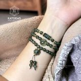  Chuỗi Vòng Thạch Anh Tóc Xanh 6ly Túi Tiền Kim Bảo Mix Cỏ Bốn Lá, Ngũ Điếu Và Bi Vàng Trang Sức (Mộc, Hỏa) 1-124004 