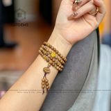  Chuỗi Vòng Trầm Banh Lào 108 Hạt 6Ly Hoa Sen Vàng Trang Sức (Không Kén Mệnh) 