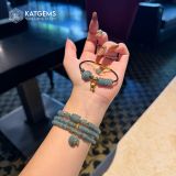  Vòng Chuỗi Lam Ngọc Bánh Xe 5.5Ly Ngũ Điếu Mix Túi Tiền Kim Bảo (Không Kén Mệnh) 2-126006 