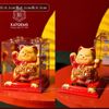  Mèo Thần Tài Vẫy Tay Năng Lượng Mặt Trời hút Tài Lộc KT 8.1x8.1x8.3cm 031123 Nhựa Màu Vàng 