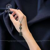  Móc Treo Điện Thoại Cỏ 4 Lá May Mắn Thạch Anh Tóc Xanh (Mộc, Hỏa) 