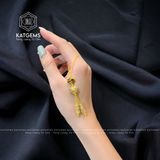  Móc Treo Điện Thoại Cỏ 4 Lá May Mắn Thạch Anh Tóc Vàng (Thổ, Kim) 