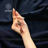  Móc Treo Điện Thoại Hoa Sen Trầm Sánh Mix Đá Thạch Anh Tóc Đỏ (Hỏa, Thổ) 