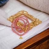  Chuỗi Vòng Đá Đào Hoa 5ly Mix Bà Hồ Ly, Ngũ Điếu Và Charm Hoa Sen Vàng, Bi Kim Tiền Vàng 10K (Hỏa Thổ) 