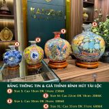  Bình Hút Tài Lộc Phú Quý Cao 22cm ĐK 18cm Kèm Đế 