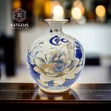  Bình Hút Tài Lộc Sen Phú Quý Cao 30cm ĐK 26cm Kèm Đế 