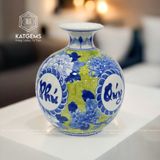  Bình Hút Tài Lộc Phú Quý Tài Lộc Cao 18cm ĐK 14cm Kèm Đế 
