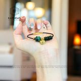  Vòng Dây Cáp Ngọc Cẩm Thạch Sơn Thủy (Type B) Mix Ngũ Điếu, Cỏ Bốn Lá Và Charm Hồ Ly Vàng Trang Sức (Không Kén Mệnh) 