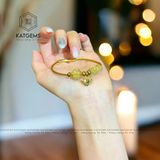  Vòng Dây Cáp Thạch Anh Tóc Vàng Mix Ngũ Điếu, Cỏ Bốn Lá Và Charm Hồ Ly Vàng Tây 10K (Thổ, Kim) 