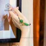 Vòng Dây Cáp Ngọc Bích Mix Ngũ Điếu, Cỏ Bốn Lá Và Charm Hồ Ly Vàng Trang Sức (Không Kén Mệnh) 