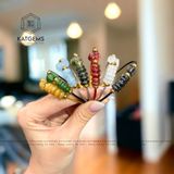  Vòng Dây Cáp Đá Aqua Ngũ Điếu Mix Túi Tiền Kim Bảo (Thuỷ, Mộc) 