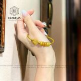  Vòng Dây Cáp Ngũ Điếu Mix Túi Tiền Kim Bảo Thạch Anh Tóc Vàng (Kim, Thổ) 