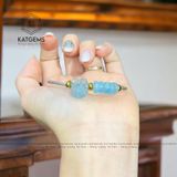 Vòng Dây Cáp Đá Aqua Ngũ Điếu Mix Túi Tiền Kim Bảo (Thuỷ, Mộc) 