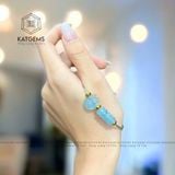  Vòng Dây Cáp Đá Aqua Ngũ Điếu Mix Túi Tiền Kim Bảo (Thuỷ, Mộc) 