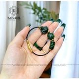  Vòng Dây Cáp Ngọc Cẩm Thạch Sơn Thuỷ (Type B) Ngũ Điếu Mix Hồ Ly Và Cỏ Bốn Lá (Không Kén Mệnh) 190525-15 