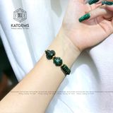  Vòng Dây Cáp Ngọc Cẩm Thạch Sơn Thuỷ (Type B) Ngũ Điếu Mix Hồ Ly Và Cỏ Bốn Lá (Không Kén Mệnh) 190525-15 