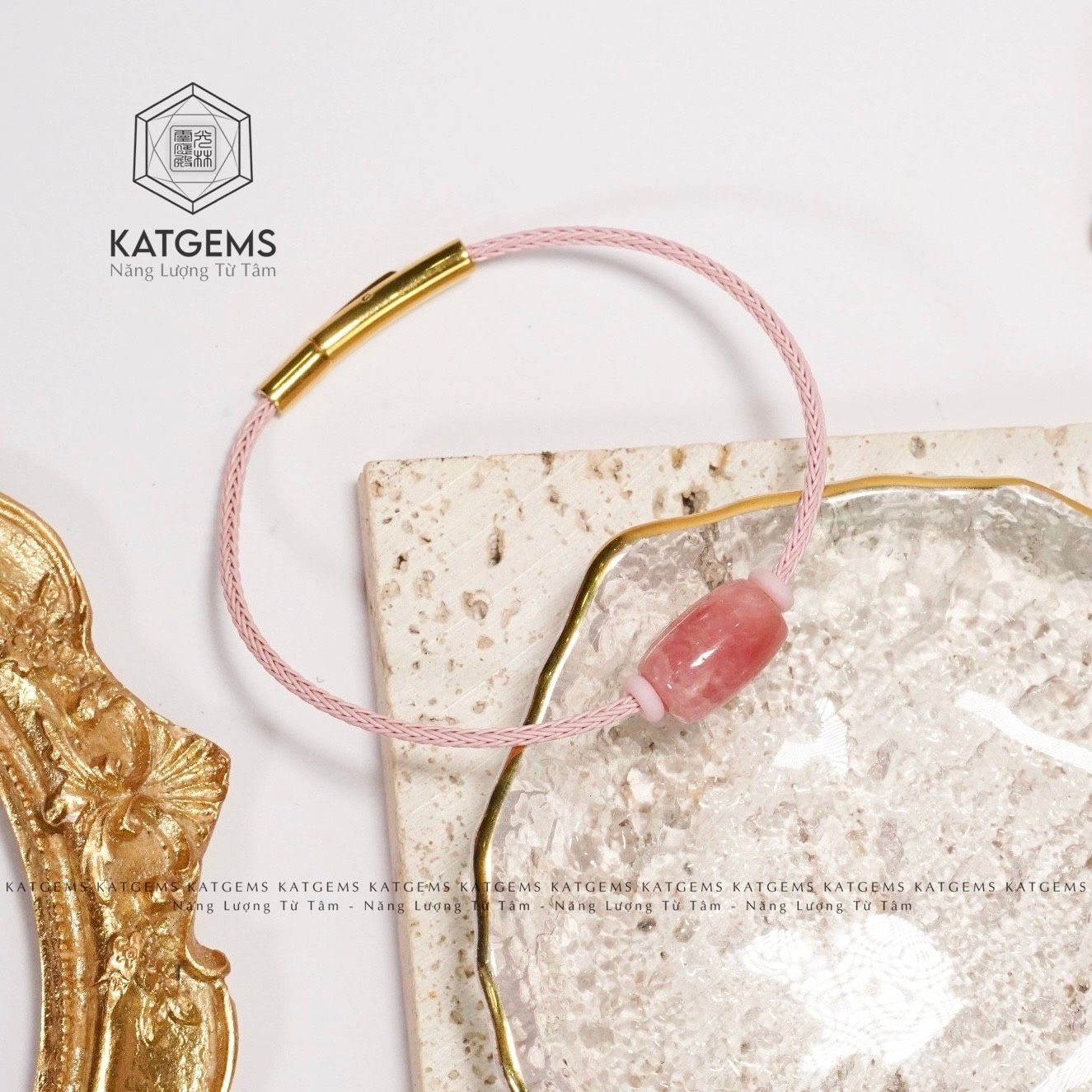  Vòng Dây Cáp Đá Đào Hoa Lu Thống (Thổ, Hỏa) 