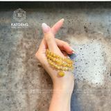  Chuỗi Vòng Thạch Anh Tóc Vàng Vip 6ly Mix Hồ Ly Và Charm Hoa Mẫu Đơn (Kim, Thổ) 