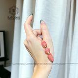  Vòng Dây Cáp Đá Đào Hoa Ngũ Điếu Mix Cỏ Bốn Lá May Mắn Và Lu Thống (Hỏa, Thổ) 