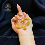  Vòng Đơn Thạch Anh Tóc Vàng 8ly Mix Ngũ Điếu, Túi Tiền, Cỏ Bốn Lá Và Bi Vàng Tây 10K (Kim, Thổ) 
