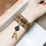  Chuỗi Vòng Trầm Rừng 108 Hạt 6ly Mix Lu Thống, Hồ Ly Và Bi Kim Tiền Vàng Tây 10K (Không Kén Mệnh) 