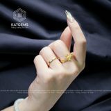 Nhẫn Cửu Nguyệt Long Vàng Tây Trang Sức Thạch Anh Tóc Vàng (Kim Thổ) 