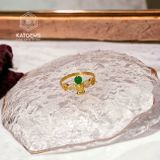  Nhẫn Cửu Nguyệt Long Vàng Trang Sức Đá Diopside (Mộc Hỏa) 