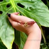  Vòng Dây Cáp Đá Thạch Anh Tóc Đỏ Mix Ngũ Điếu, Lu Thống Và Hồ Ly Vàng Tây 10K (Thổ, Hỏa) 