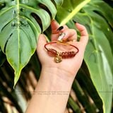  Vòng Dây Cáp Đá Thạch Anh Tóc Đỏ Mix Ngũ Điếu, Lu Thống Và Hồ Ly Vàng Tây 10K (Thổ, Hỏa) 