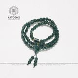  Chuỗi Vòng Lam Ngọc Dẹt Jade A Mix Ngũ Điếu, Lu Thống Và Bi Vàng 10K (Không Kén Mệnh) 