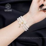  Chuỗi Vòng Bạch Ngọc Jade A 5.2ly Mix Túi Tiền Kim Bảo, Ngũ Điếu Và Kim Tiền Vàng 10K (Không Kén Mệnh) 